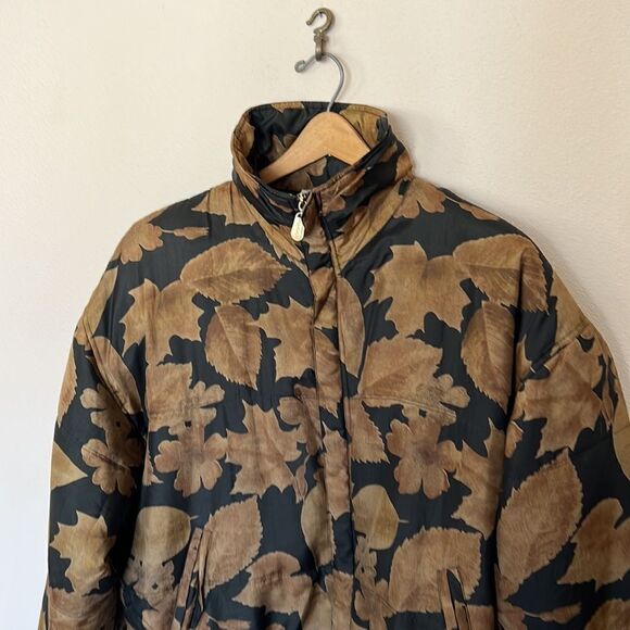 Silk Bomber Jacket Size XL super cozy gold black vintage bomber - Picture 2 of 5